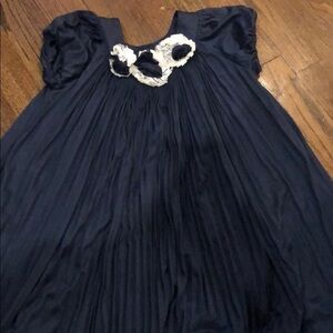 Il Gufo high end navy pleated dress 8